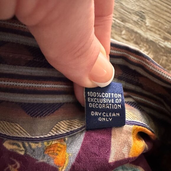 Robert Graham Mens XL Wavy Striped Geometric Flip Cuff Cocktail Brown Multicolor - Picture 7 of 8